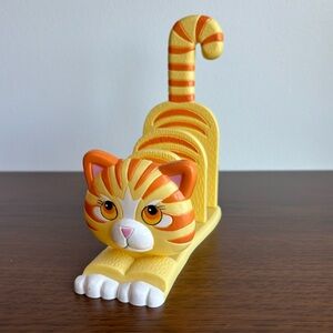 J. S. N. Y Plastic Yellow & Orange Cat 3 Slot Paper, Note Desk Organizer